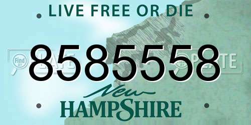 8585558 New Hampshire License Plate