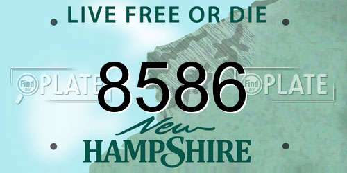 8586 New Hampshire License Plate