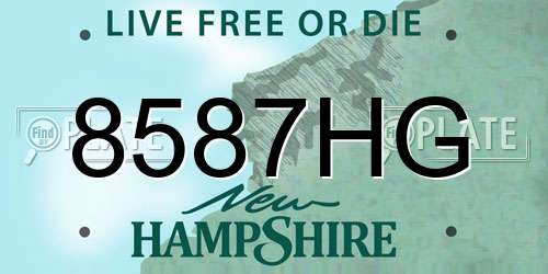8587HG New Hampshire License Plate