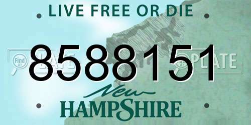 8588151 New Hampshire License Plate