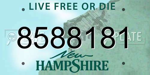 8588181 New Hampshire License Plate