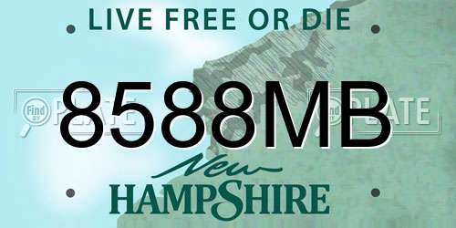 8588MB New Hampshire License Plate