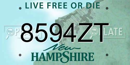 8594ZT New Hampshire License Plate