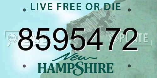 8595472 New Hampshire License Plate
