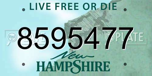 8595477 New Hampshire License Plate