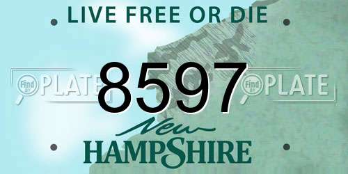 8597 New Hampshire License Plate