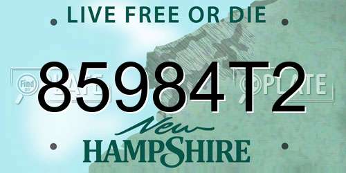 85984T2 New Hampshire License Plate