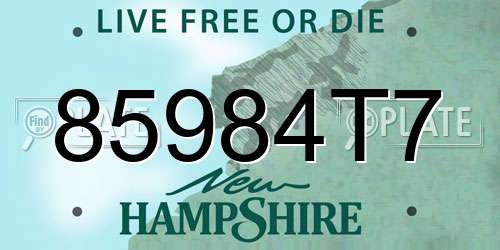 85984T7 New Hampshire License Plate