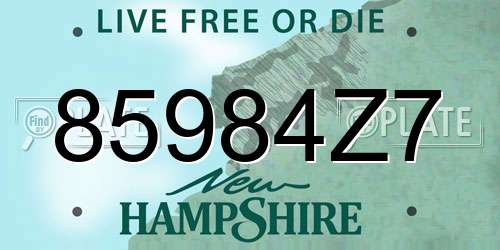 85984Z7 New Hampshire License Plate