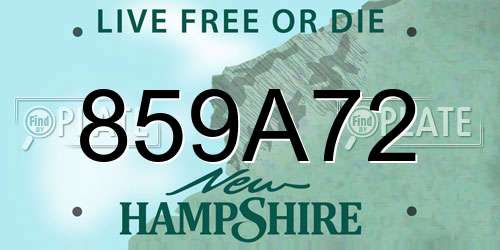 859A72 New Hampshire License Plate