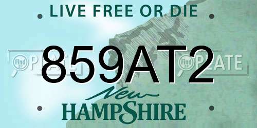 859AT2 New Hampshire License Plate