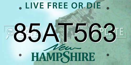 85AT563 New Hampshire License Plate