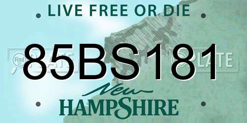85BS181 New Hampshire License Plate