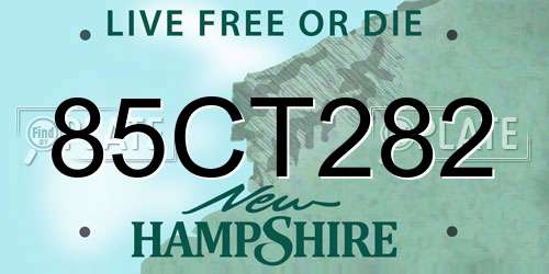 85CT282 New Hampshire License Plate
