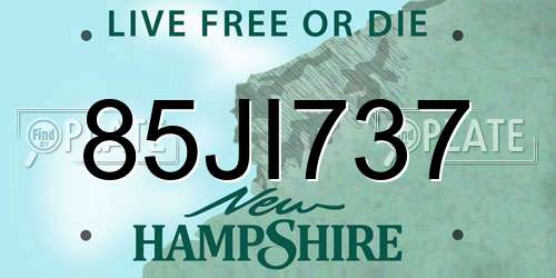 85JI737 New Hampshire License Plate