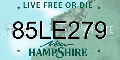 85LE279 New Hampshire License Plate
