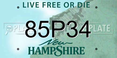 85P34 New Hampshire License Plate