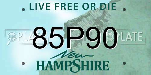 85P90 New Hampshire License Plate