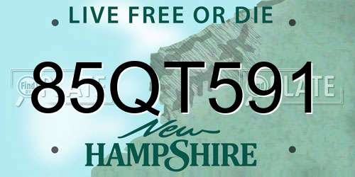 85QT591 New Hampshire License Plate