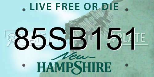 85SB151 New Hampshire License Plate