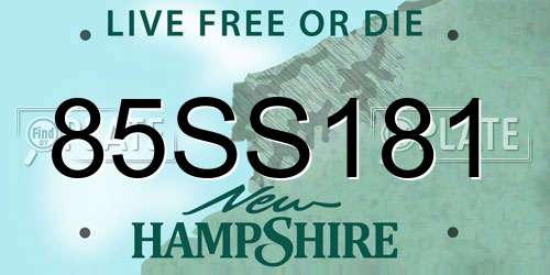 85SS181 New Hampshire License Plate