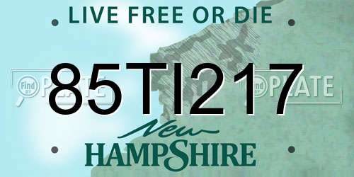 85TI217 New Hampshire License Plate
