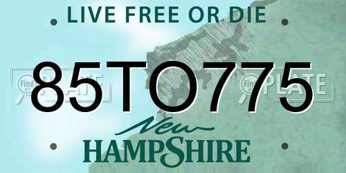 85TO775 New Hampshire License Plate
