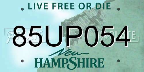 85UP054 New Hampshire License Plate