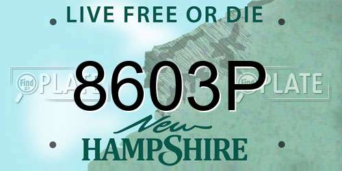 8603P New Hampshire License Plate