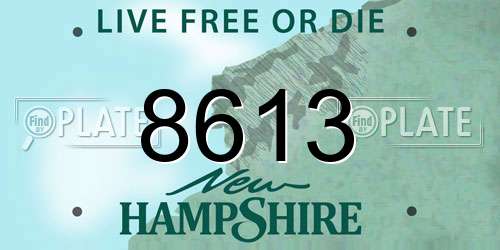 8613 New Hampshire License Plate
