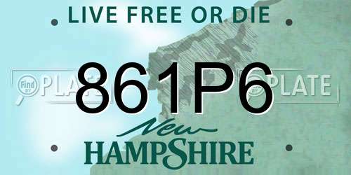 861P6 New Hampshire License Plate
