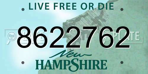 8622762 New Hampshire License Plate
