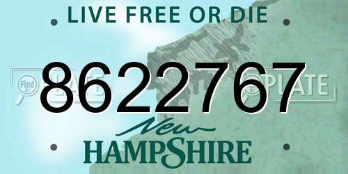 8622767 New Hampshire License Plate