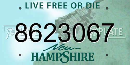 8623067 New Hampshire License Plate