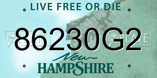86230G2 New Hampshire License Plate