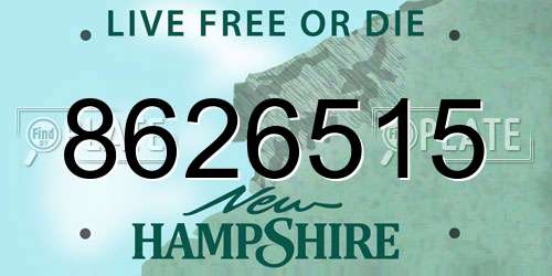 8626515 New Hampshire License Plate