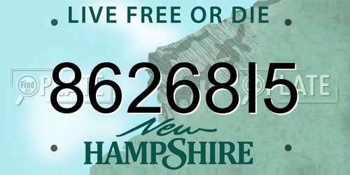 86268I5 New Hampshire License Plate