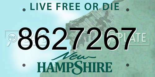 8627267 New Hampshire License Plate