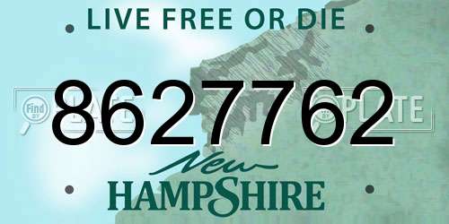 8627762 New Hampshire License Plate