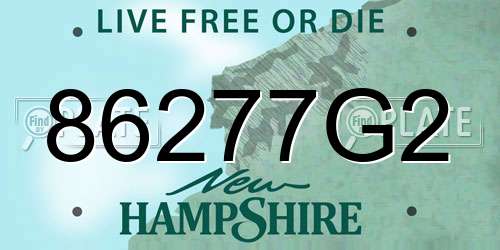 86277G2 New Hampshire License Plate