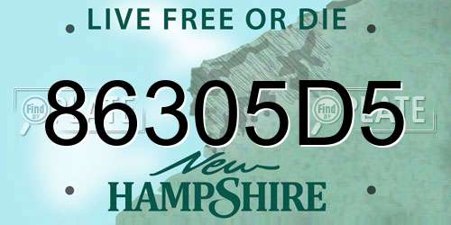 86305D5 New Hampshire License Plate