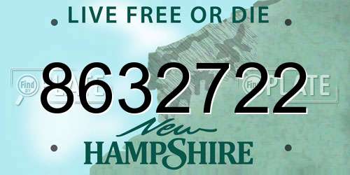 8632722 New Hampshire License Plate