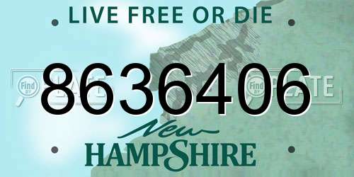 8636406 New Hampshire License Plate