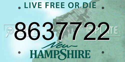 8637722 New Hampshire License Plate
