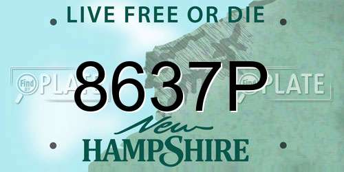 8637P New Hampshire License Plate