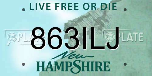 863ILJ New Hampshire License Plate