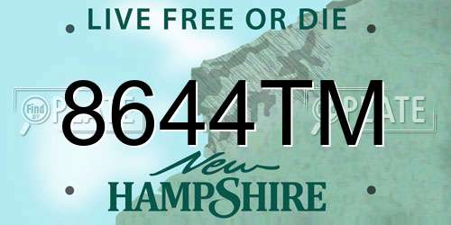 8644TM New Hampshire License Plate
