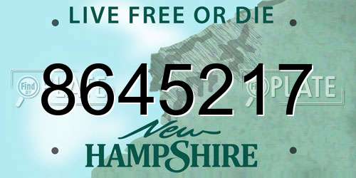 8645217 New Hampshire License Plate