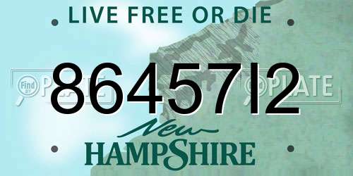 86457I2 New Hampshire License Plate