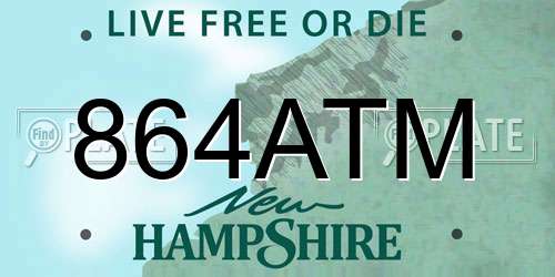 864ATM New Hampshire License Plate